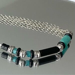 Black Onyx & Amazonite Bracelet